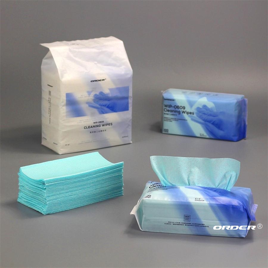 C-fold pop-up bag embossed surface turquoise cellulose polyester industrial cleaning cloths