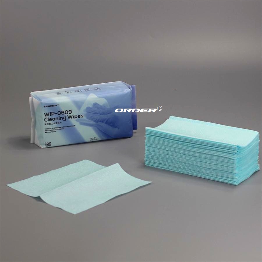 pop-up bag turquoise non-woven disposable spunlace cellulose polyester Electronic industrial wiping towels