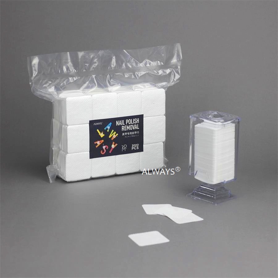 Wholesale package flat pack round corner Melt-blown PP nonwoven cleaning nail polish remover wipes