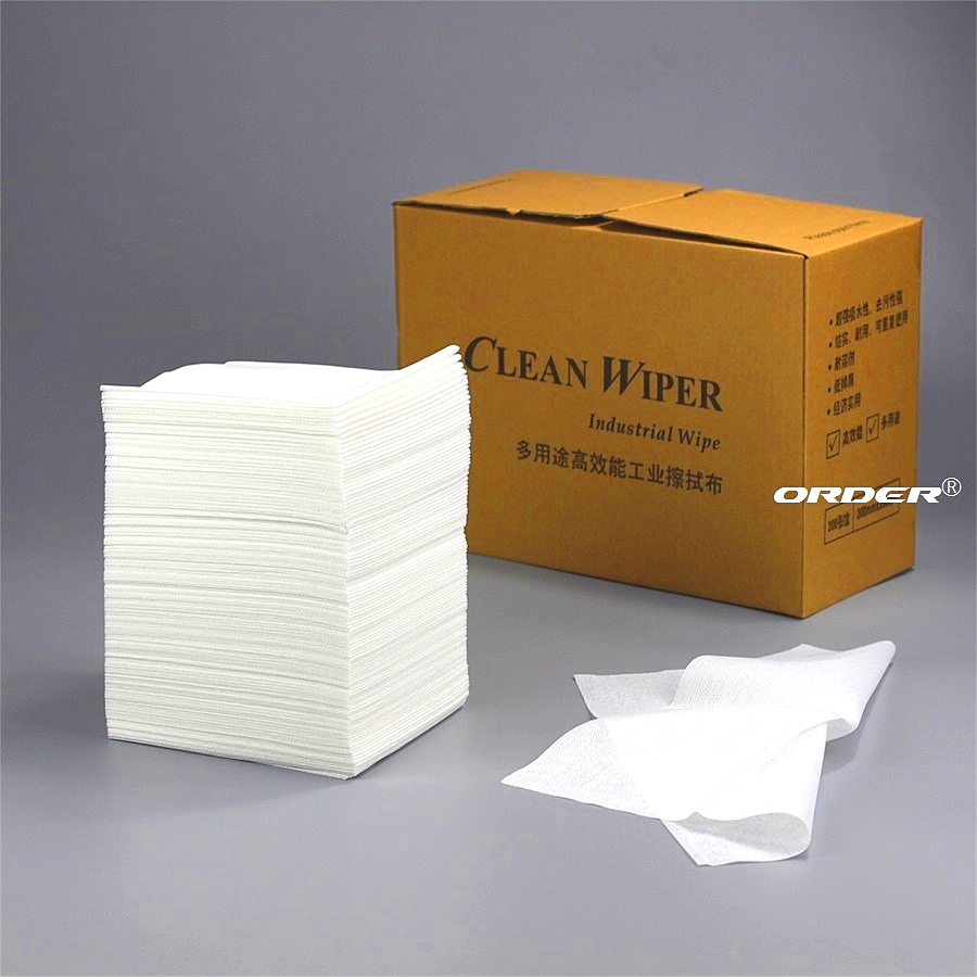 ORDER®X-6 quarter-fold stacks mesh viscose pet spunlace nonwoven fabric industrial cleaning Sealant Wipes