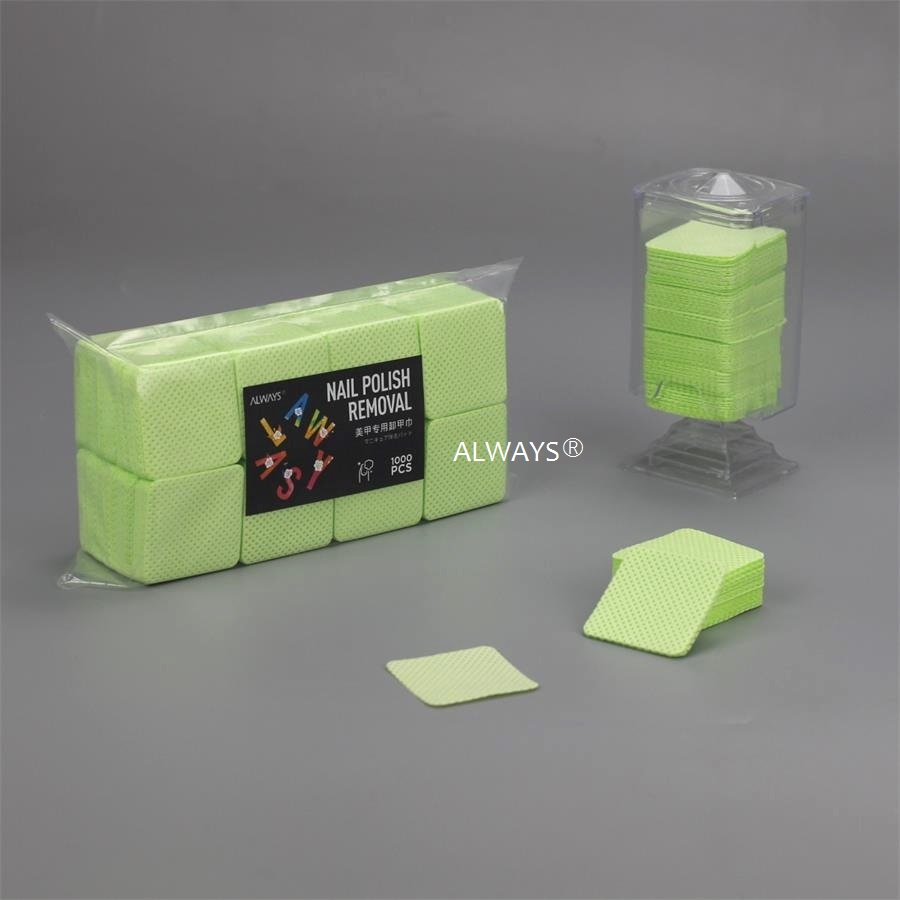 Nail polish holder nonwoven cloths disposable light green Meltblown PP nail art gel polish remover wipes