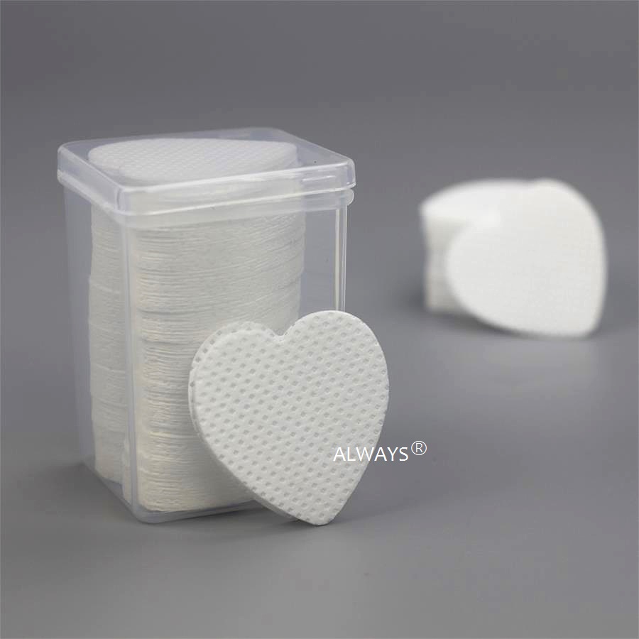 Heart Flat sheet round corner Melt-blown Polypropylene non-woven cleaning nail gel cute nail polish remover wipes