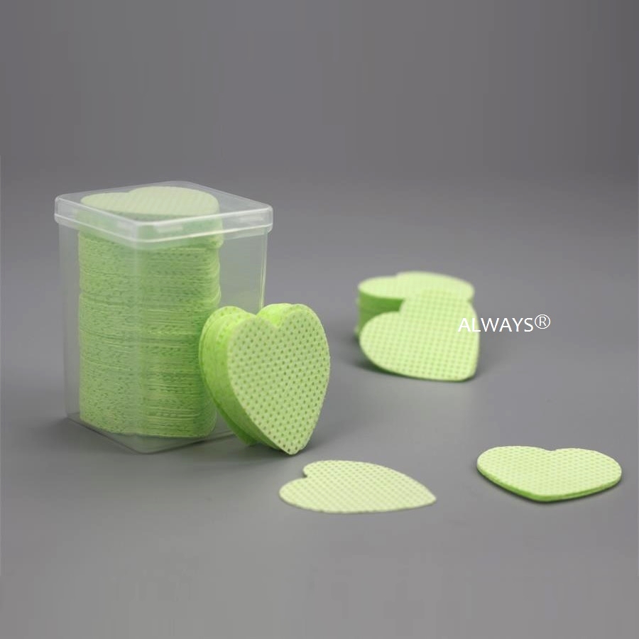 Heart Flat sheet round corner Melt-blown non woven cleaning Colorful nail gel polish remover nail wipe holder