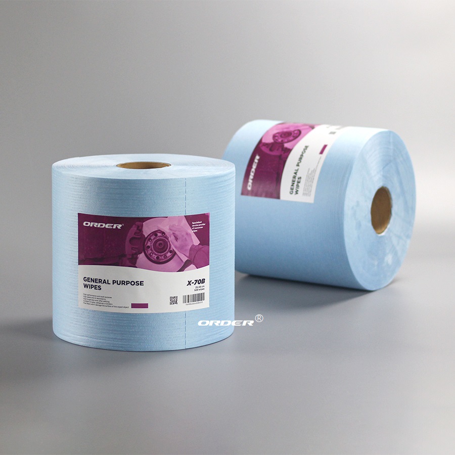 Blue Jumbo Perforated Roll Non-woven Industrial multipurpose heavy duty cleaning cloths