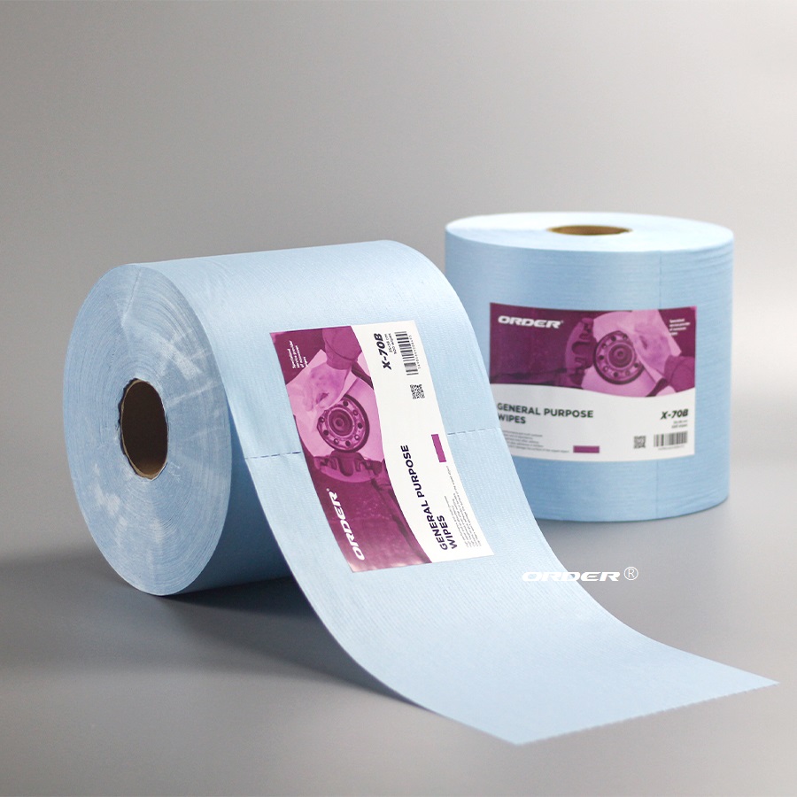Blue Jumbo Perforated Roll Non-woven Industrial multipurpose heavy duty cleaning cloths