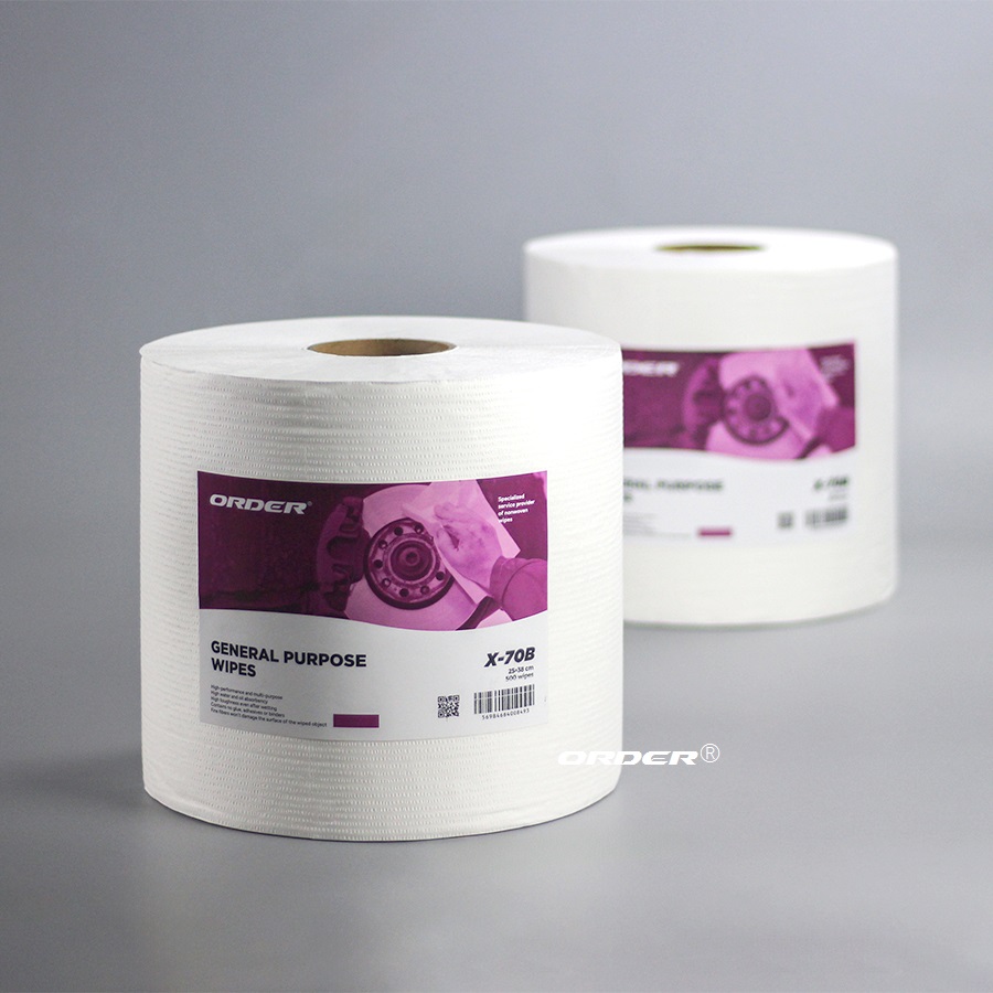 White Jumbo Perforated Roll Nonwoven Industrial Medium-duty General Cleaning Wipers