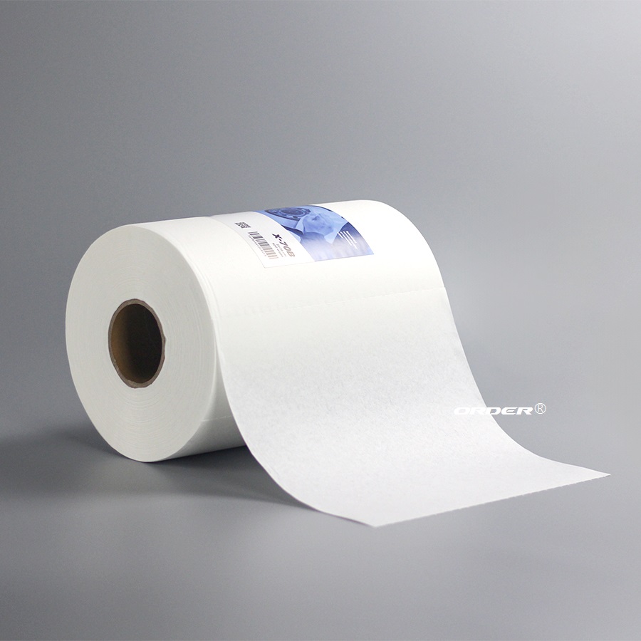 White M-60 White Jumbo Perforated Roll Lint Free Spunlace Nonwoven Cleaning Wipes