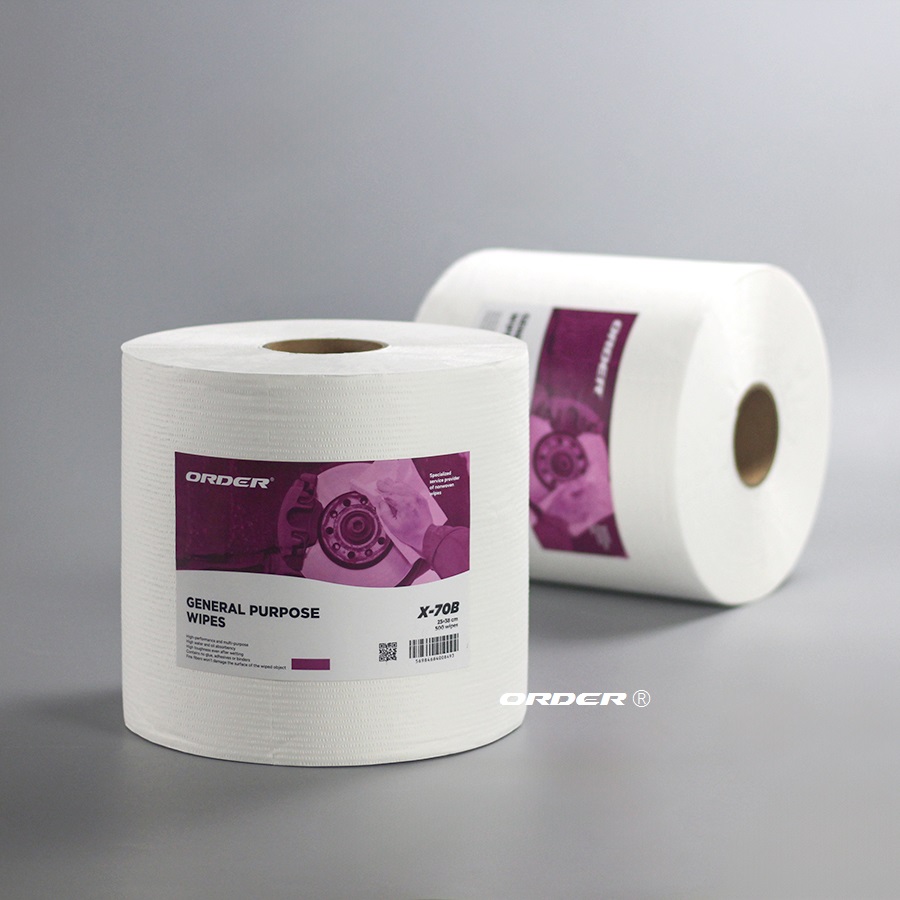 White Jumbo Perforated Roll Nonwoven Industrial Medium-duty General Cleaning Wipers