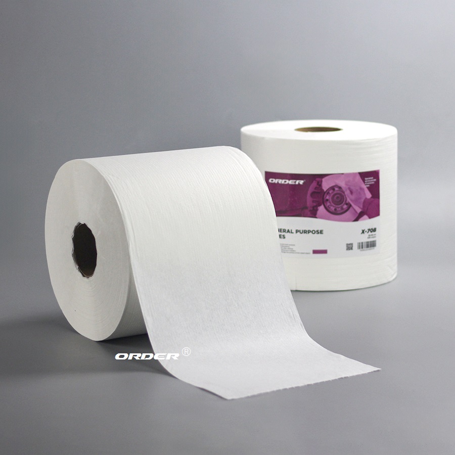 White Jumbo Perforated Roll Nonwoven Industrial Medium-duty General Cleaning Wipers