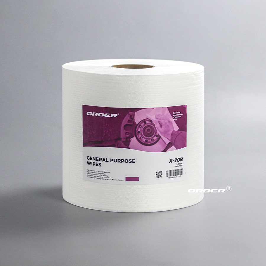 White Jumbo Perforated Roll Nonwoven Industrial Medium-duty General Cleaning Wipers