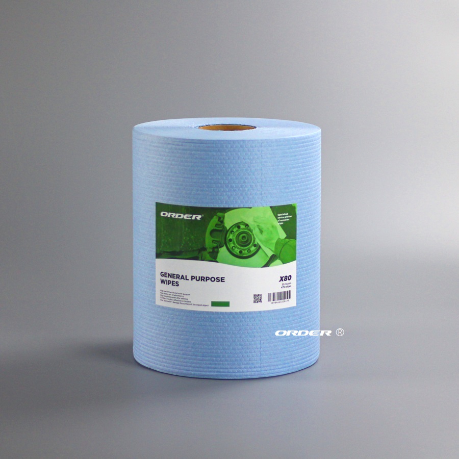 Blue perforated jumbo roll cellulose pp industrial cleaning nonwoven cloths