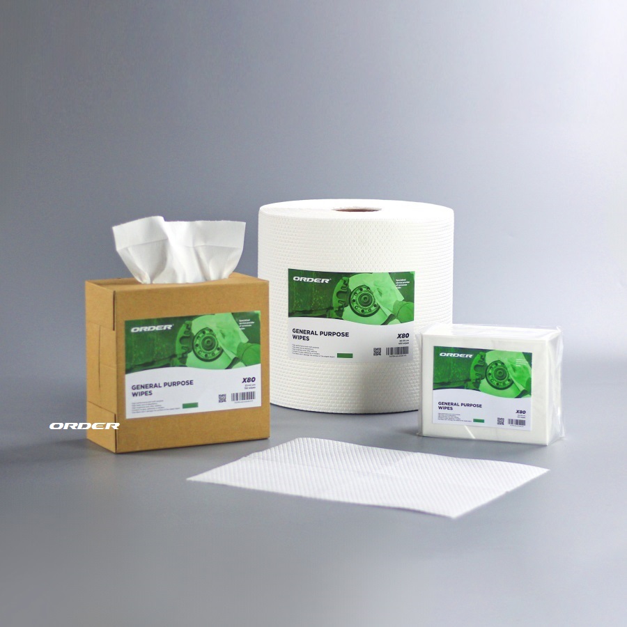 ORDER®KIM-X80 1/4 fold spunlace nonwoven fabric highly absorbent industrial heavy-duty cloths