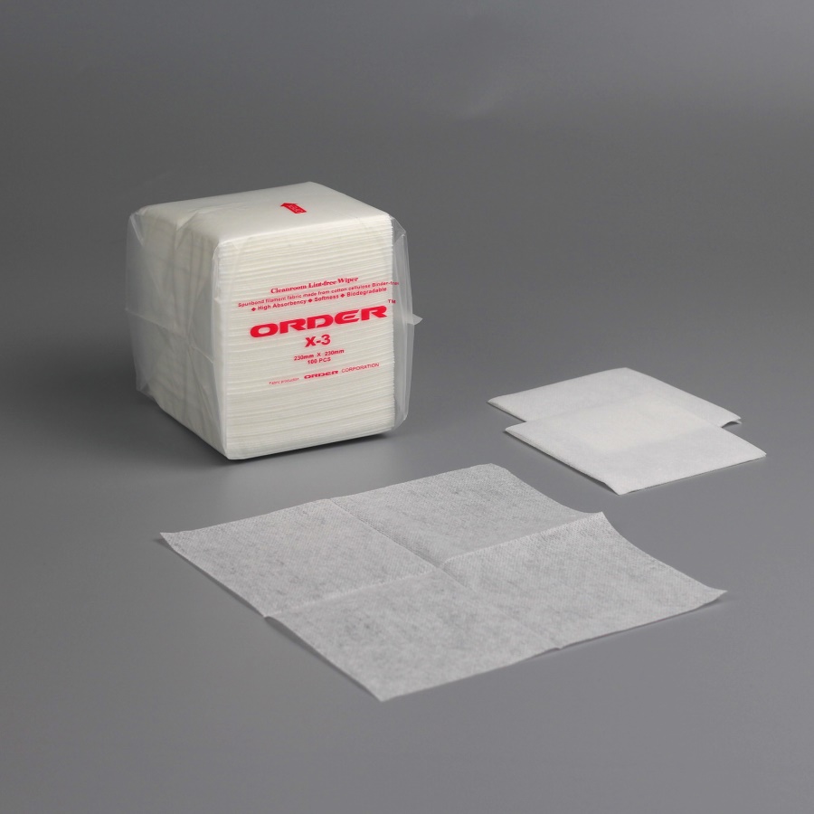 ORDER® X-3 China factory custom interfolded mesh spunlace non-woven highly absorbent clean room wipers for electronics equipment