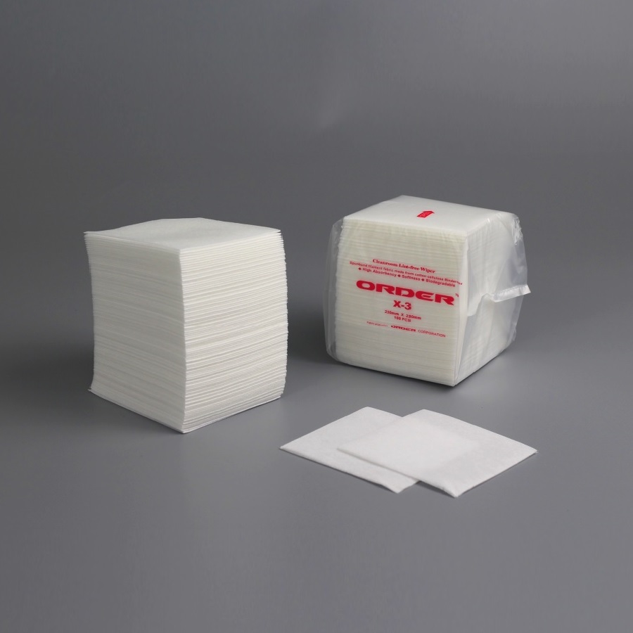 ORDER® X-3 China factory custom interfolded mesh spunlace non-woven highly absorbent clean room wipers for electronics equipment