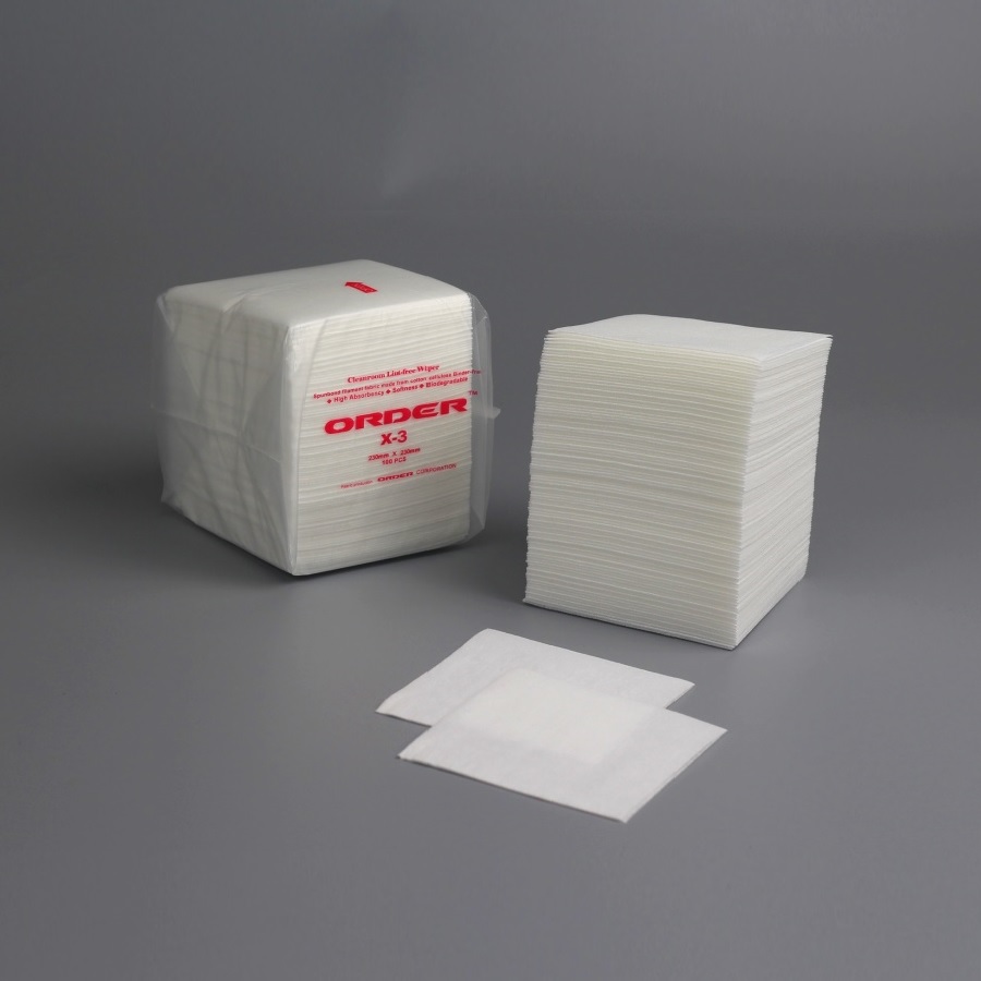 ORDER® X-3 China factory custom interfolded mesh spunlace non-woven highly absorbent clean room wipers for electronics equipment