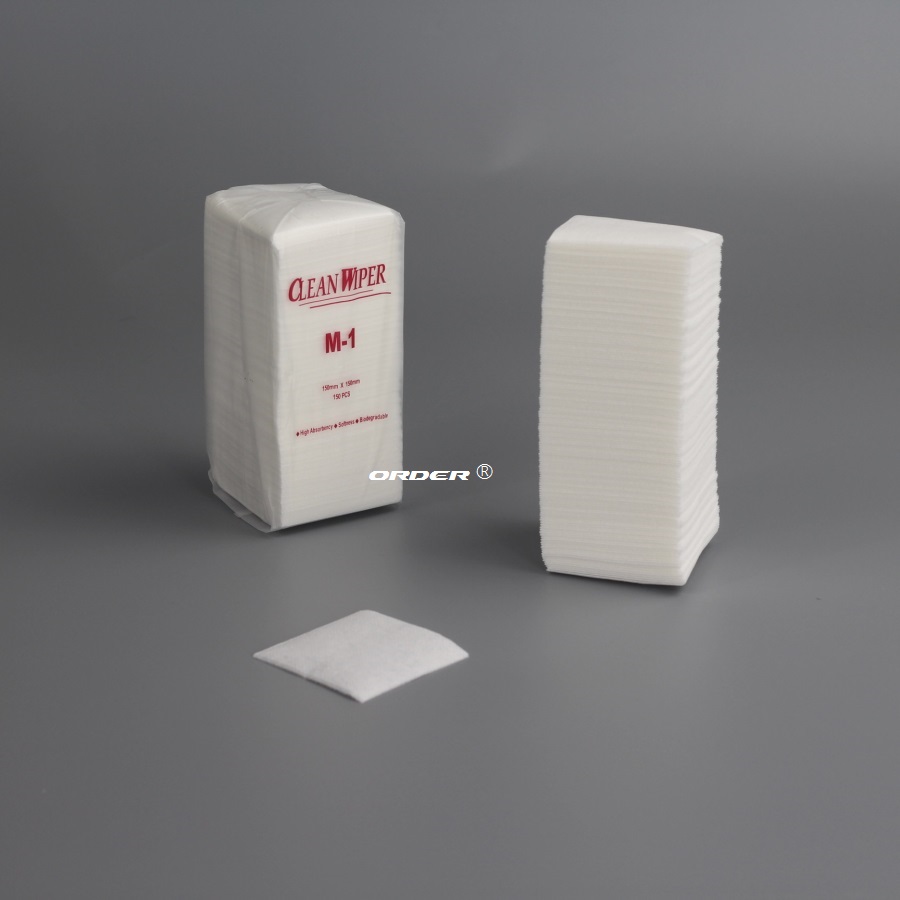 ORDER® M-1 Custom Size Design interfolded Highly absorbent medium-duty cleanroom Nonwoven wipers for optical electronics equipment