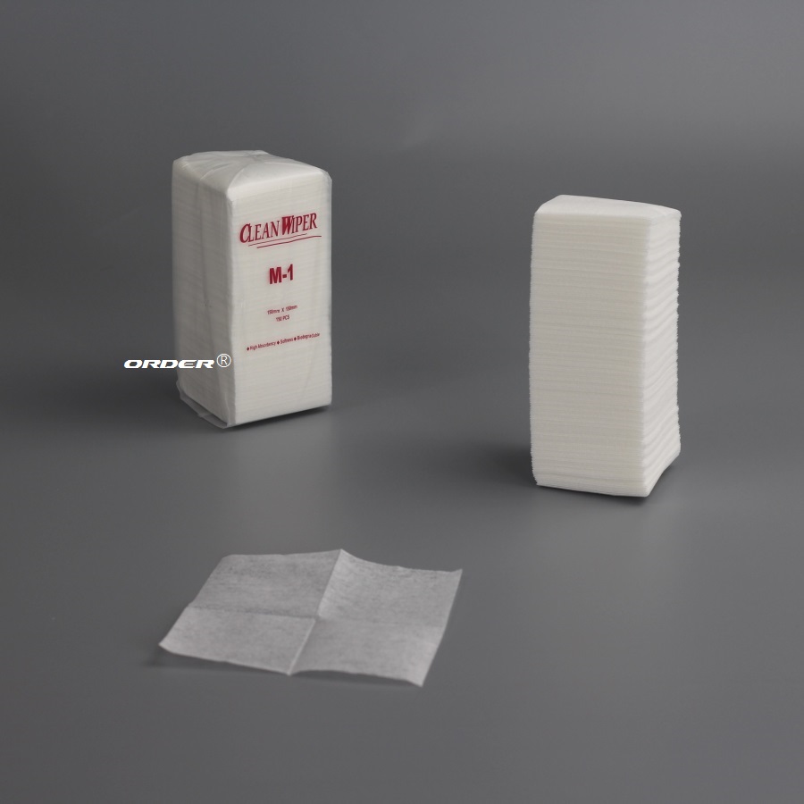 ORDER® M-1 Custom Size Design interfolded Highly absorbent medium-duty cleanroom Nonwoven wipers for optical electronics equipment