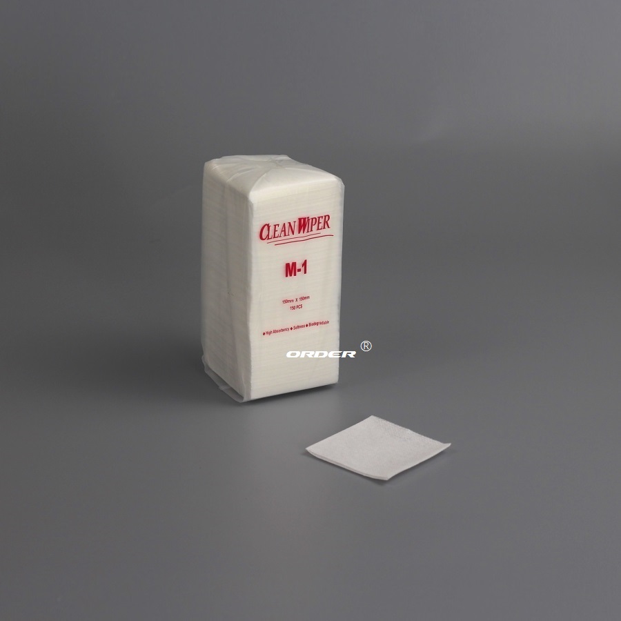 ORDER® M-1 Custom Size Design interfolded Highly absorbent medium-duty cleanroom Nonwoven wipers for optical electronics equipment