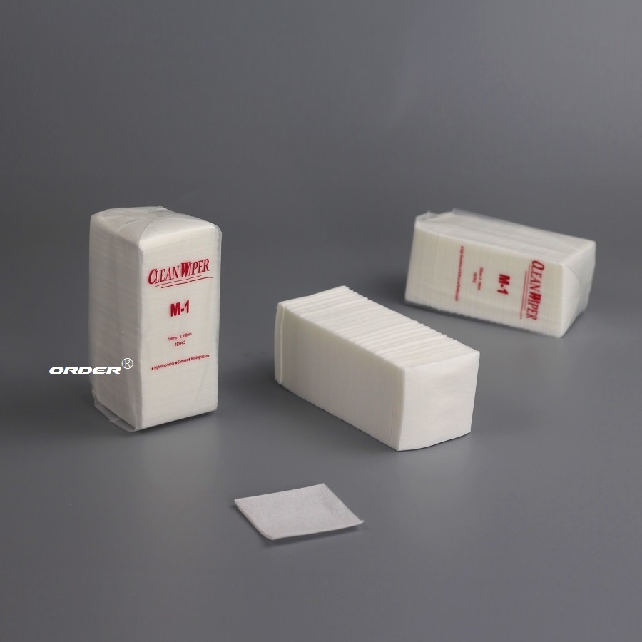 ORDER® M-1 Custom Size Design interfolded Highly absorbent medium-duty cleanroom Nonwoven wipers for optical electronics equipment