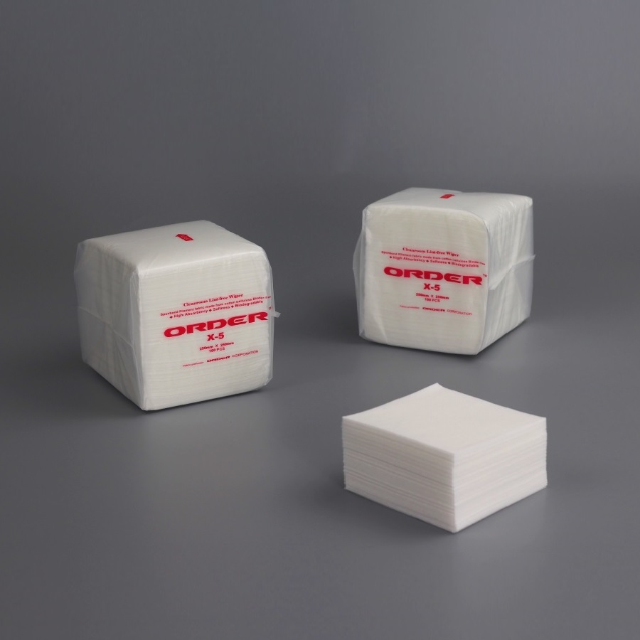 ORDER® X-5 Factory wholesale customized single use fold mesh Spunlaced Nonwoven medium-duty cleanroom wipes for electronics workbenches