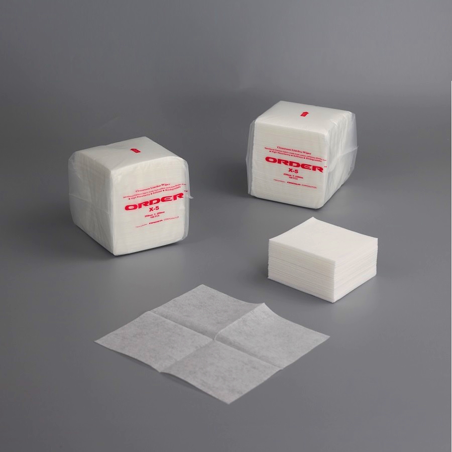 ORDER® X-5 Factory wholesale customized single use fold mesh Spunlaced Nonwoven medium-duty cleanroom wipes for electronics workbenches