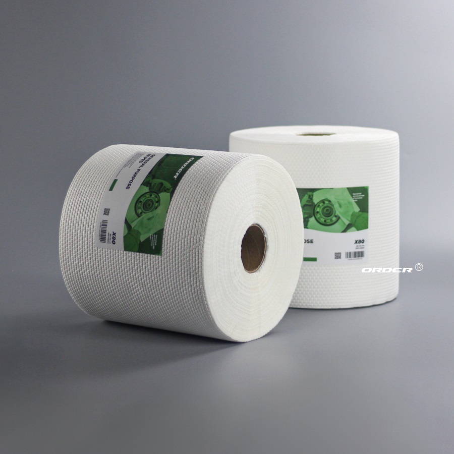 KIM-X80 White jumbo Perforated Roll Heavy daty Industrial cleaning towels