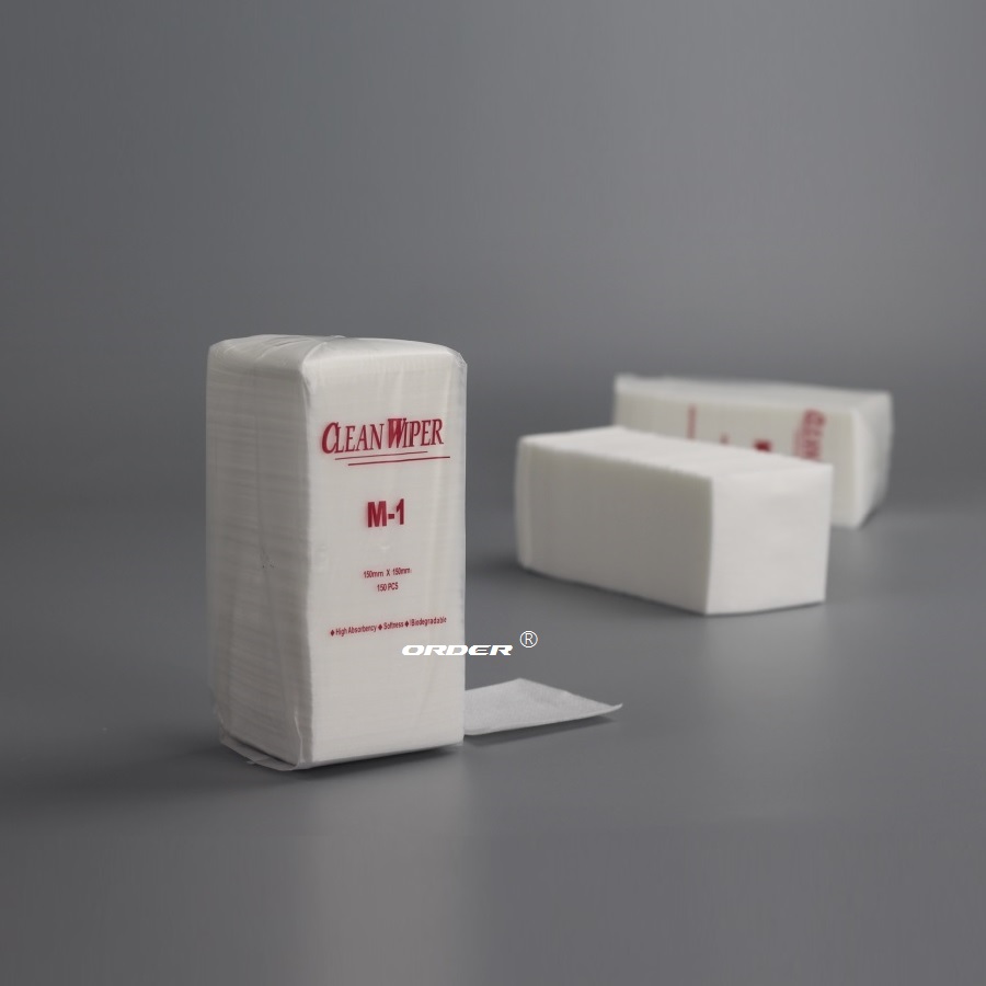 ORDER® M-1 Factory Custom folded highly absorbent mesh Non-woven Fabric cleanroom M-1 cleaning wipes