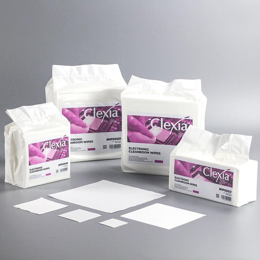 Clexia® white flat sheet cellulose polyester cleanroom clean wipes