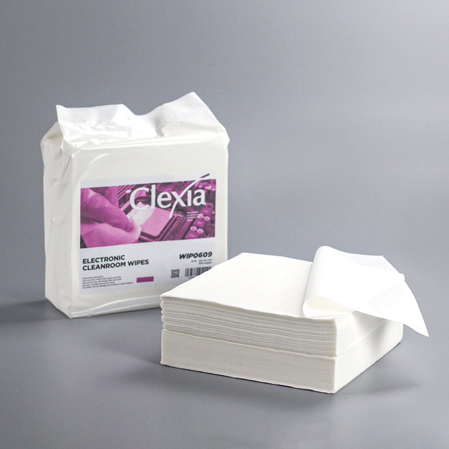 Clexia® white flat sheet cellulose polyester cleanroom clean wipes