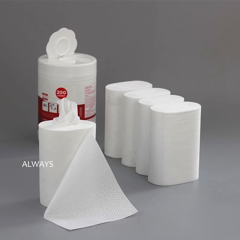 Pull-Out Sterile Spunlace Nonwoven Dry Nonwoven Wipes Roll in PP Canister Tub Barrel Applied to Clean Surgical Room