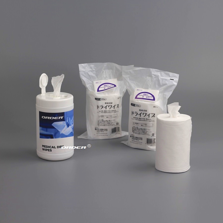 Pull-Out Perforated Rayon Viscose Spunlace Non-woven Dry Roll Wipes with Canister