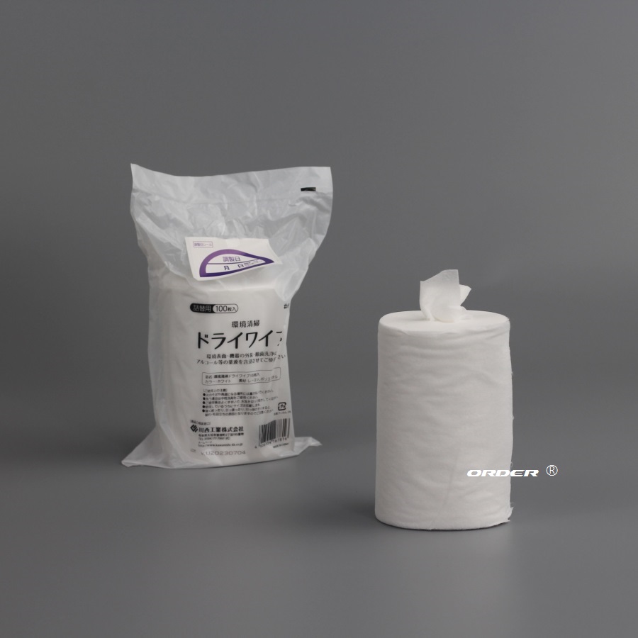 Pull-Out Perforated Rayon Viscose Spunlace Non-woven Dry Roll Wipes with Canister