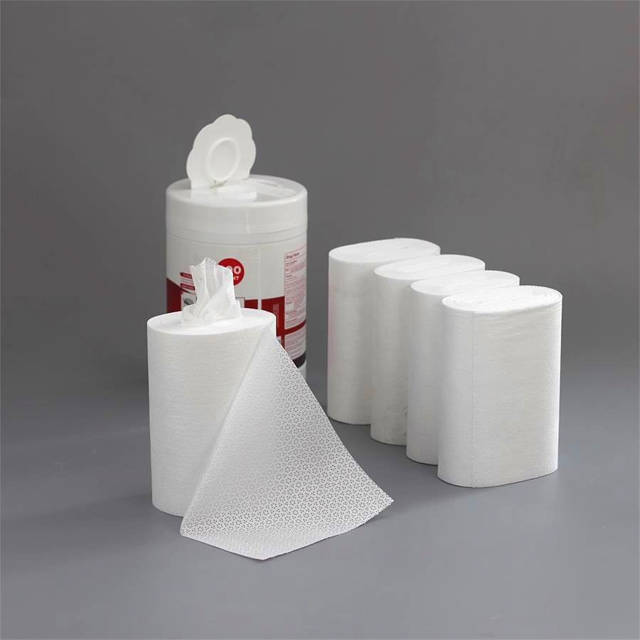 Pull-Out Sterile Spunlace Nonwoven Dry Nonwoven Wipes Roll in PP Canister Tub Barrel Applied to Clean Surgical Room