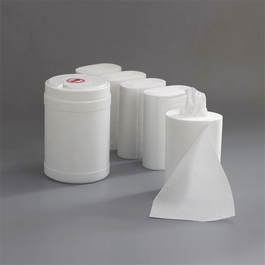 Pull-Out Sterile Spunlace Nonwoven Dry Nonwoven Wipes Roll in PP Canister Tub Barrel Applied to Clean Surgical Room